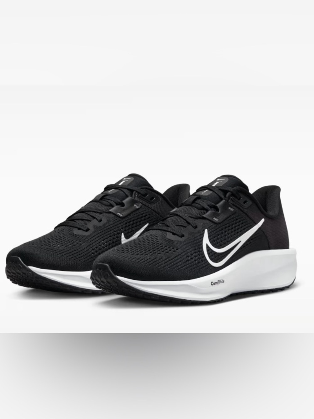 Nike Quest Women’s comfort  Black Athletic Running Shoes with White Swoosh